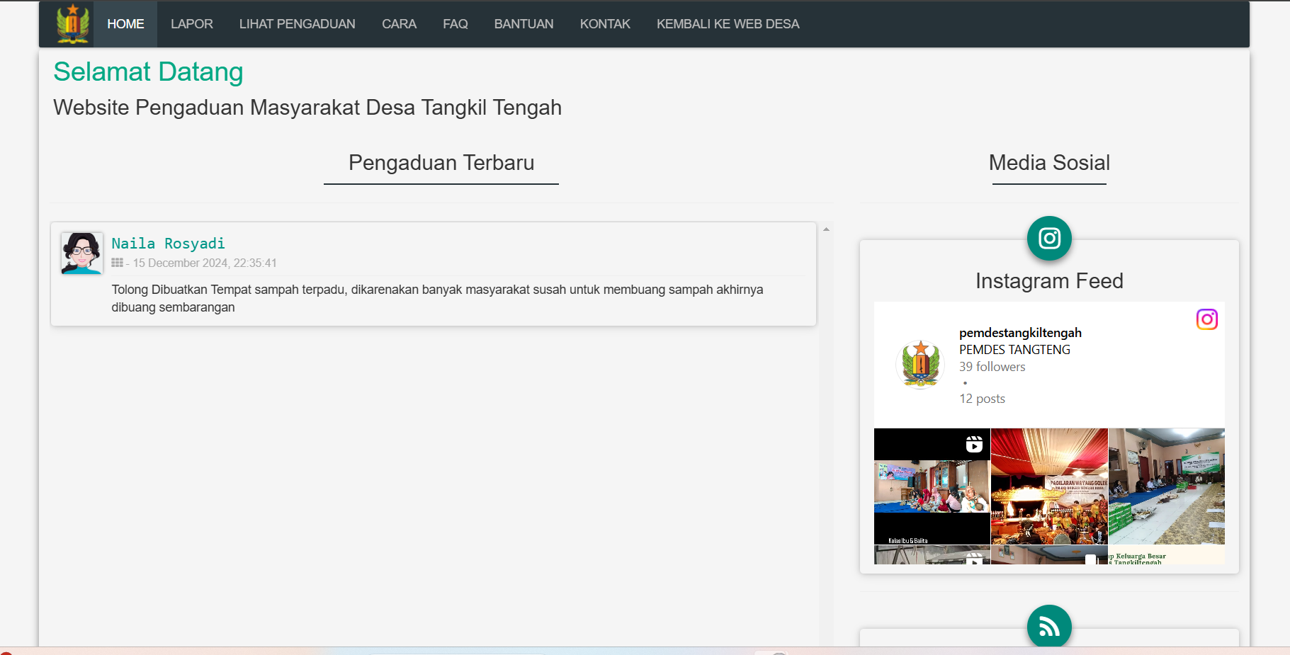 2. Screenshot LAYANAN ADUAN DI WEBSITE 2. Screenshot LAYANAN ADUAN DI WEBSITE